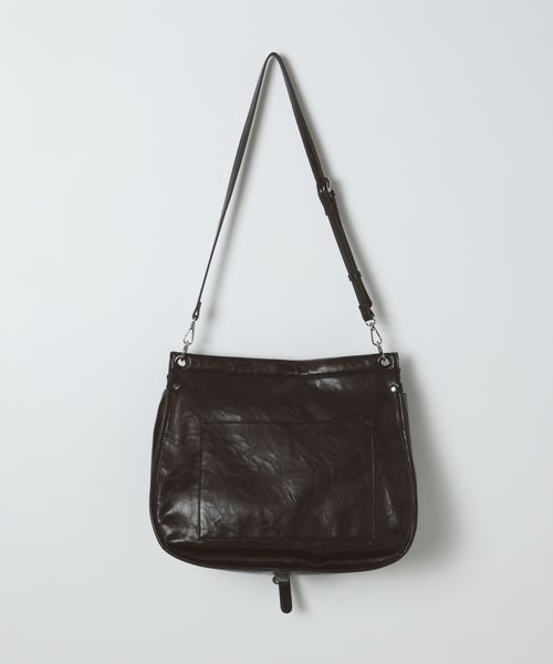 JEANASIS(ジーナシス)の「ヴィンテージソフトフラップBAG/1080971(ショルダーバッグ・レディース・ブラウン/ブラック・FREE)」の9枚目の写真