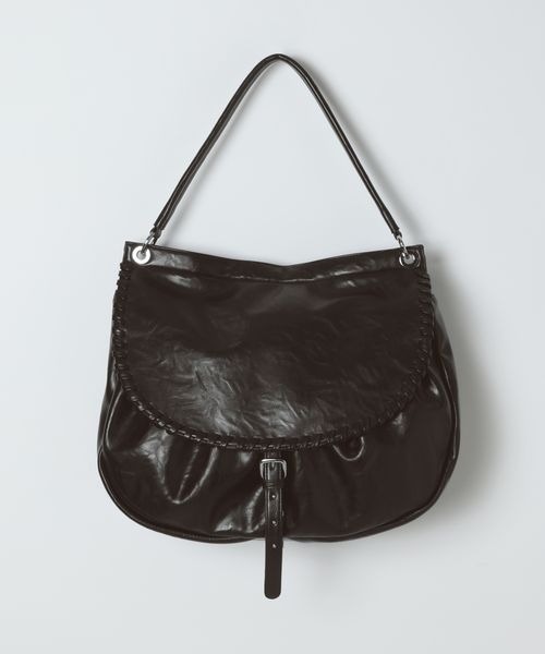 JEANASIS(ジーナシス)の「ヴィンテージソフトフラップBAG/1080971(ショルダーバッグ・レディース・ブラウン/ブラック・FREE)」の5枚目の写真