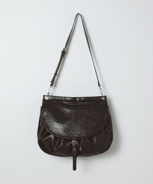JEANASIS(ジーナシス)の「ヴィンテージソフトフラップBAG/1080971(ショルダーバッグ・レディース・ブラウン/ブラック・FREE)」の7枚目の写真