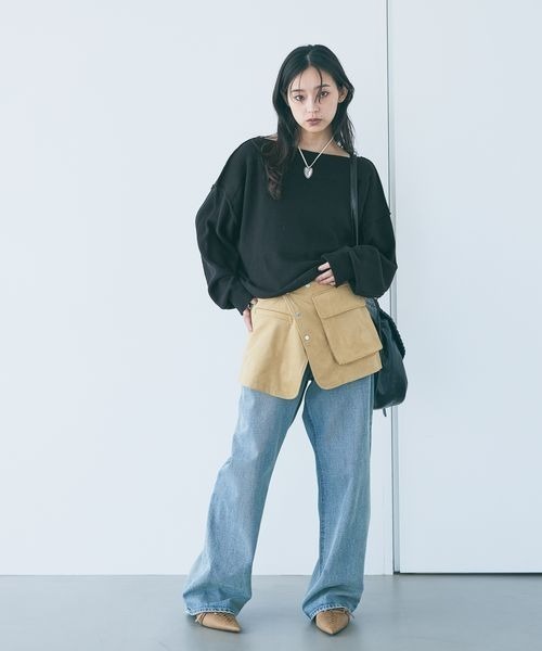JEANASIS(ジーナシス)の「ヴィンテージソフトフラップBAG/1080971(ショルダーバッグ・レディース・ブラウン/ブラック・FREE)」の3枚目の写真