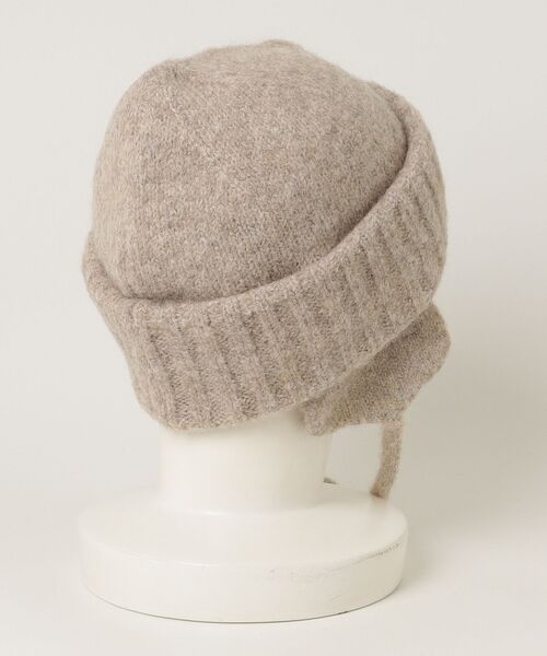 ROSE BUD(ローズバッド)の「【ROSE BUD別注】EAR FLAP KNIT CAP(ニットキャップ/ビーニー・レディース・ベージュ/ブラック・ONE SIZE)」の3枚目の写真