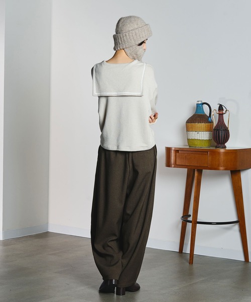 ROSE BUD(ローズバッド)の「【ROSE BUD別注】EAR FLAP KNIT CAP(ニットキャップ/ビーニー・レディース・ベージュ/ブラック・ONE SIZE)」の12枚目の写真