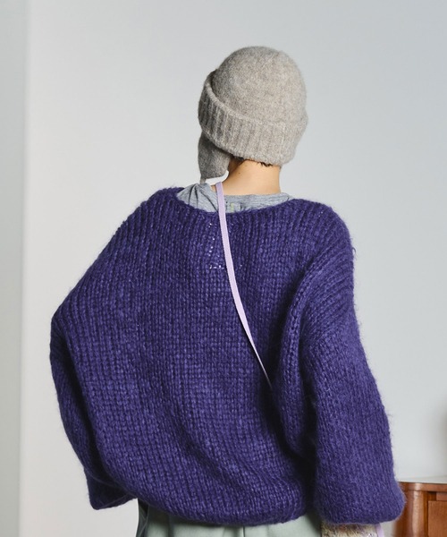 ROSE BUD(ローズバッド)の「【ROSE BUD別注】EAR FLAP KNIT CAP(ニットキャップ/ビーニー・レディース・ベージュ/ブラック・ONE SIZE)」の9枚目の写真