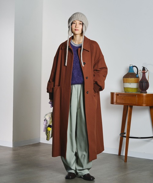 ROSE BUD(ローズバッド)の「【ROSE BUD別注】EAR FLAP KNIT CAP(ニットキャップ/ビーニー・レディース・ベージュ/ブラック・ONE SIZE)」の5枚目の写真