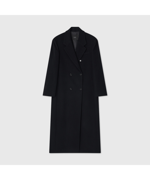 LOOKAST(ルックキャスト)の「ウールテイラードセミダブルロングコート / WOOL TAILORED SEMI DOUBLE LONG COAT_2colors(チェスターコート・レディース・チャコールグレー/ネイビー・SMALL/MEDIUM)」の2枚目の写真