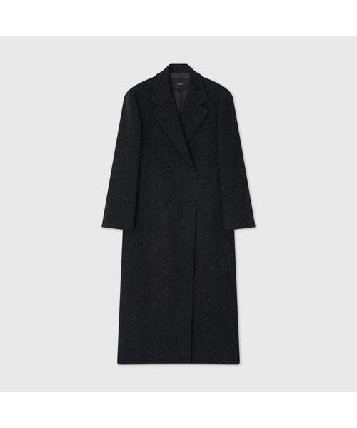 LOOKAST(ルックキャスト)の「ウールテイラードセミダブルロングコート / WOOL TAILORED SEMI DOUBLE LONG COAT_2colors(チェスターコート・レディース・チャコールグレー/ネイビー・SMALL/MEDIUM)」の1枚目の写真