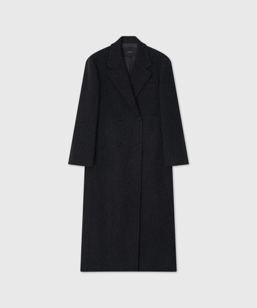 LOOKAST(ルックキャスト)の「ウールテイラードセミダブルロングコート / WOOL TAILORED SEMI DOUBLE LONG COAT_2colors(チェスターコート・レディース・チャコールグレー/ネイビー・SMALL/MEDIUM)」の4枚目の写真