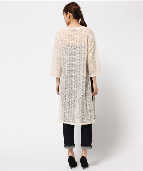 mystic（ミスティック）の「レーススリットワンピース（ワンピース・レディース・オフホワイト/アイボリー/ブラック・ﾌﾘ-）」の6枚目の写真