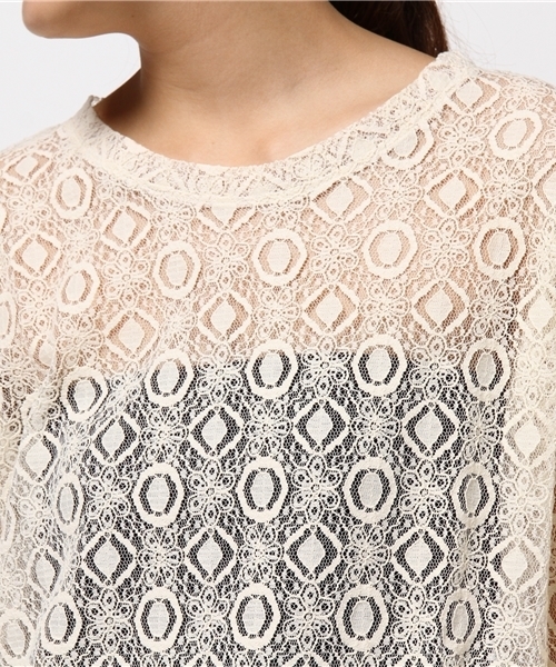 mystic（ミスティック）の「レーススリットワンピース（ワンピース・レディース・オフホワイト/アイボリー/ブラック・ﾌﾘ-）」の7枚目の写真