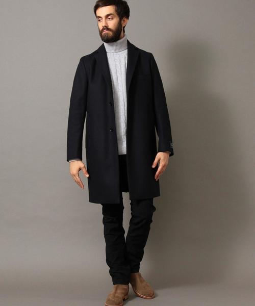 BEAUTY&YOUTH UNITED ARROWS（ビューティーアンドユースユナイテッドアローズ）の「BY インテスプラ メルトン チェスターコート◆（チェスターコート・メンズ・ダークグレー/ロイヤルブルー/ネイビー・LARGE/MEDIUM/SMALL/X-LARGE）」の7枚目の写真