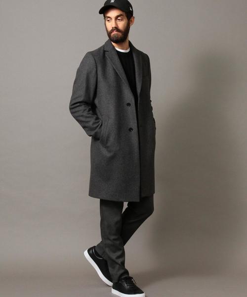 BEAUTY&YOUTH UNITED ARROWS（ビューティーアンドユースユナイテッドアローズ）の「BY インテスプラ メルトン チェスターコート◆（チェスターコート・メンズ・ダークグレー/ロイヤルブルー/ネイビー・LARGE/MEDIUM/SMALL/X-LARGE）」の9枚目の写真