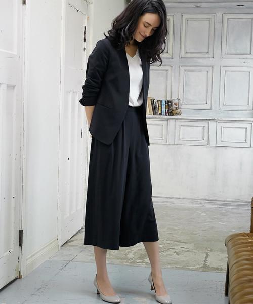 グリーンレーベルリラクシング　ノーカラー　カラーレス　ジャケット　ネイビー　M green label relaxing（グリーンレーベルリラクシング）の「◇CR