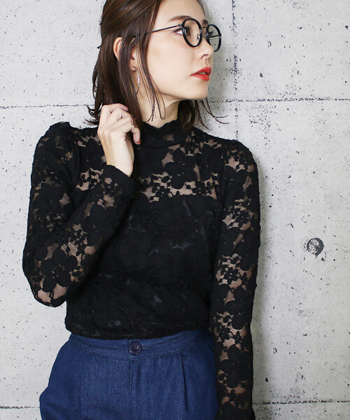 reca(レカ)の「【スタッフ一押し】総レースストレッチカットソー(Tシャツ/カットソー・レディース・アイボリー/ブラック/ワイン・FREE)」の13枚目の写真