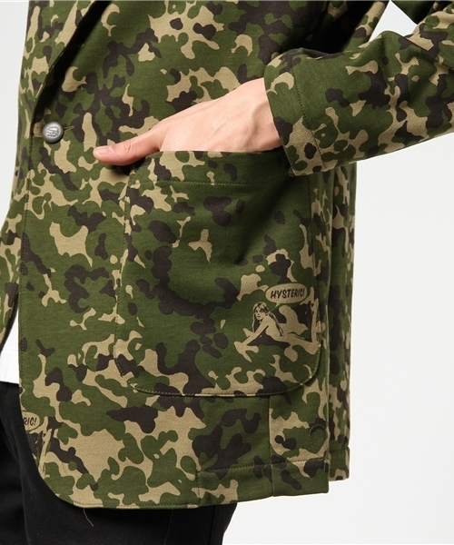 HYSTERIC GLAMOUR（ヒステリックグラマー）の「FLECK WOMAN総柄 JK（テーラードジャケット・メンズ・グリーン系カモフラージュ・SMALL/MEDIUM/LARGE）」の9枚目の写真