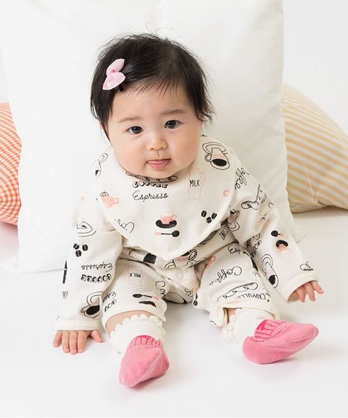 Ampersand（アンパサンド）の「モノトーン柄スタイ（スタイ/よだれかけ・キッズ・ブラック/グレー/チャコール/キナリ・90）」の6枚目の写真