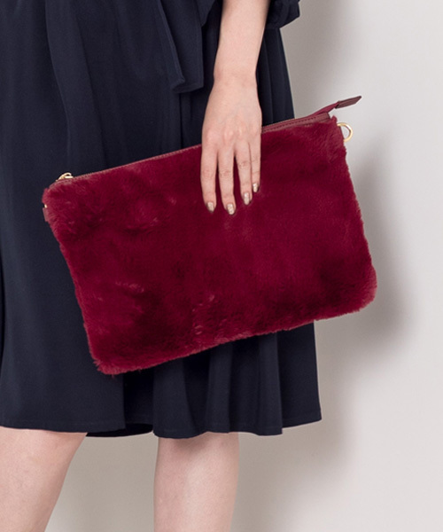 NATURAL BEAUTY BASIC（ナチュラルビューティーベーシック）の「【JJ 12月号掲載】【Ray 10月号掲載】【VERY 10月号掲載】オールファークラッチバッグ（クラッチバッグ・レディース・ネイビー/グレー/ホワイト系その他/ボルドー・ﾌﾘ-）」の4枚目の写真