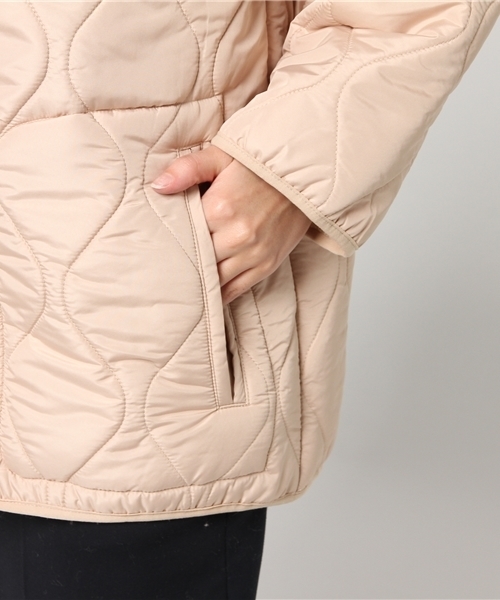 LBC(エルビーシー)の「裏ボアキルトジャケット (ブルゾン・レディース・ダークグリーン/ピンクベージュ・MEDIUM/LARGE)」の7枚目の写真