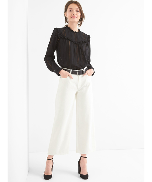 GAP(ギャップ)の「ハイライズ ワイドレッグジーンズ(デニムパンツ・レディース・オフホワイト・25/28/23/24/29/26/27)」の3枚目の写真