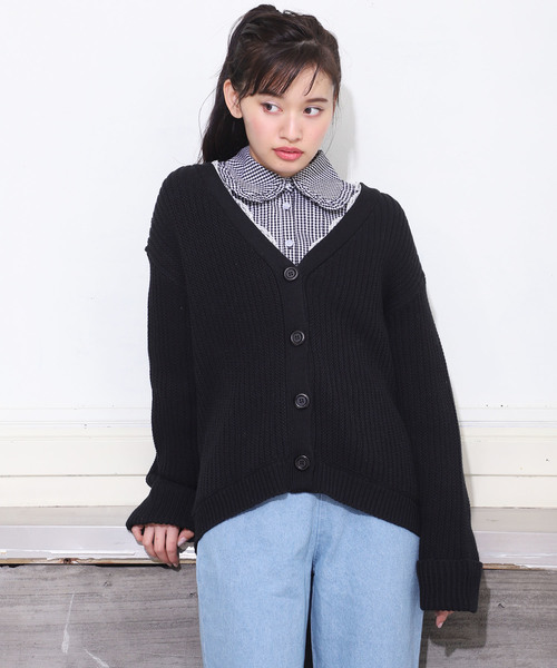 one after another NICE CLAUP(ワンアフターアナザーナイスクラップ)の「レース付きぎゅっとカーディガン(カーディガン/ボレロ・レディース・ブラック/ベージュ/オフホワイト/ピンク・FREE)」の17枚目の写真