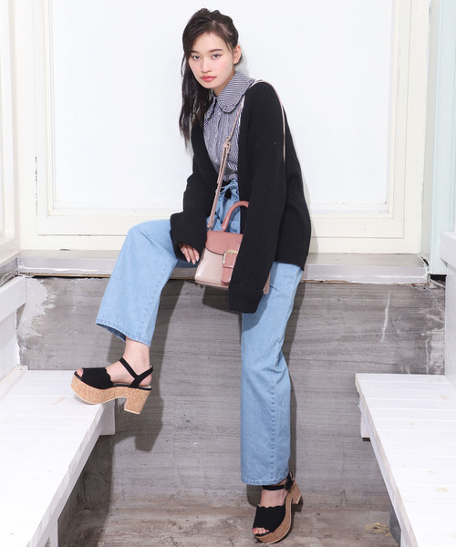 one after another NICE CLAUP(ワンアフターアナザーナイスクラップ)の「レース付きぎゅっとカーディガン(カーディガン/ボレロ・レディース・ブラック/ベージュ/オフホワイト/ピンク・FREE)」の10枚目の写真