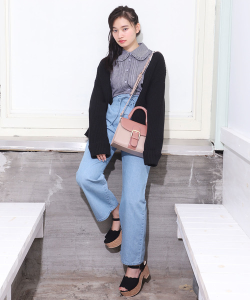 one after another NICE CLAUP(ワンアフターアナザーナイスクラップ)の「レース付きぎゅっとカーディガン(カーディガン/ボレロ・レディース・ブラック/ベージュ/オフホワイト/ピンク・FREE)」の16枚目の写真