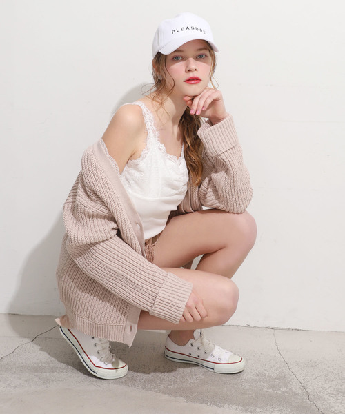 one after another NICE CLAUP(ワンアフターアナザーナイスクラップ)の「レース付きぎゅっとカーディガン(カーディガン/ボレロ・レディース・ブラック/ベージュ/オフホワイト/ピンク・FREE)」の11枚目の写真