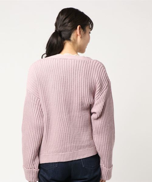 one after another NICE CLAUP(ワンアフターアナザーナイスクラップ)の「レース付きぎゅっとカーディガン(カーディガン/ボレロ・レディース・ブラック/ベージュ/オフホワイト/ピンク・FREE)」の19枚目の写真