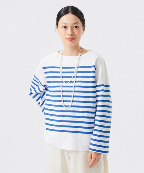 BEAMS BOY（ビームスボーイ）の「ナバルボーダー ビッグ ボートネック カットソー（Tシャツ/カットソー・レディース・ネイビー/ブルー/レッド・ONE SIZE）」の20枚目の写真