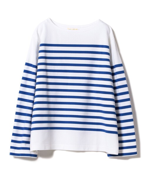 BEAMS BOY(ビームスボーイ)の「ナバルボーダー ビッグ ボートネック カットソー(Tシャツ/カットソー・レディース・ネイビー/ブルー/レッド・ONE SIZE)」の14枚目の写真