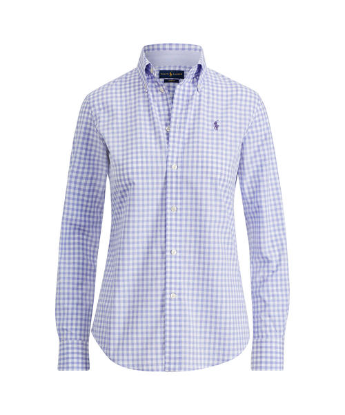 POLO RALPH LAUREN(ポロ ラルフ ローレン)の「スリム フィット ギンガム ポプリン シャツ(シャツ/ブラウス・レディース・ブラック系その他/ダルブルー系2/ブルー系8/パープル系その他/ピンク系その他・0/10/12/14/2/4/6/8)」の4枚目の写真