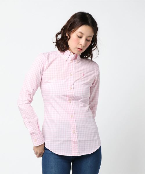 POLO RALPH LAUREN(ポロ ラルフ ローレン)の「スリム フィット ギンガム ポプリン シャツ(シャツ/ブラウス・レディース・ブラック系その他/ダルブルー系2/ブルー系8/パープル系その他/ピンク系その他・0/10/12/14/2/4/6/8)」の19枚目の写真