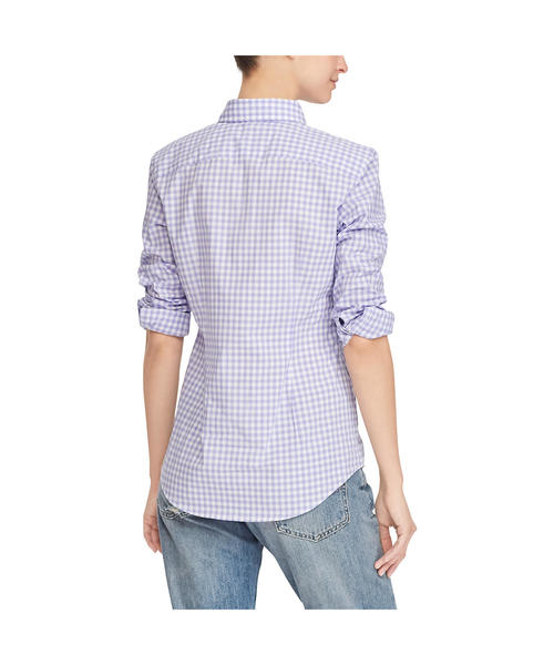 POLO RALPH LAUREN(ポロ ラルフ ローレン)の「スリム フィット ギンガム ポプリン シャツ(シャツ/ブラウス・レディース・ブラック系その他/ダルブルー系2/ブルー系8/パープル系その他/ピンク系その他・0/10/12/14/2/4/6/8)」の13枚目の写真