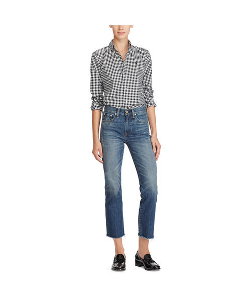 POLO RALPH LAUREN(ポロ ラルフ ローレン)の「スリム フィット ギンガム ポプリン シャツ(シャツ/ブラウス・レディース・ブラック系その他/ダルブルー系2/ブルー系8/パープル系その他/ピンク系その他・0/10/12/14/2/4/6/8)」の6枚目の写真