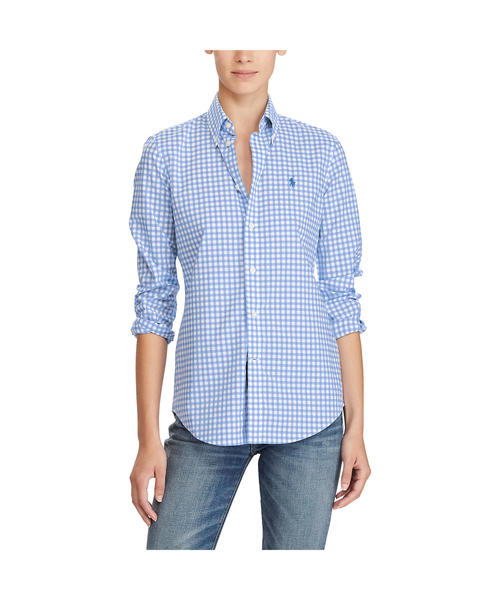 POLO RALPH LAUREN(ポロ ラルフ ローレン)の「スリム フィット ギンガム ポプリン シャツ(シャツ/ブラウス・レディース・ブラック系その他/ダルブルー系2/ブルー系8/パープル系その他/ピンク系その他・0/10/12/14/2/4/6/8)」の8枚目の写真