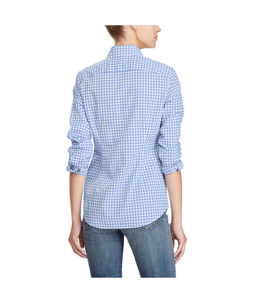 POLO RALPH LAUREN(ポロ ラルフ ローレン)の「スリム フィット ギンガム ポプリン シャツ(シャツ/ブラウス・レディース・ブラック系その他/ダルブルー系2/ブルー系8/パープル系その他/ピンク系その他・0/10/12/14/2/4/6/8)」の11枚目の写真