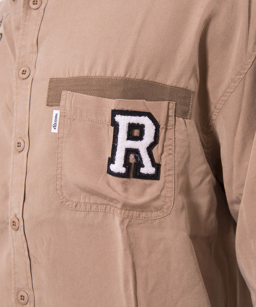 #Re:room（リルーム）の「タイガー刺繍ウォッシュドシャツ（シャツ/ブラウス・メンズ・ネイビー/カーキ/ベージュ・MEDIUM/SMALL）」の13枚目の写真