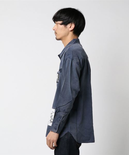 #Re:room（リルーム）の「タイガー刺繍ウォッシュドシャツ（シャツ/ブラウス・メンズ・ネイビー/カーキ/ベージュ・MEDIUM/SMALL）」の4枚目の写真