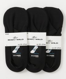 BODY WILD/ボディワイルド 3足組 フットカバー 3D立体縫製 深履き