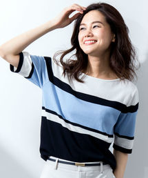 22 OCTOBRE | ◆パネルボーダーニット(ニット/セーター)