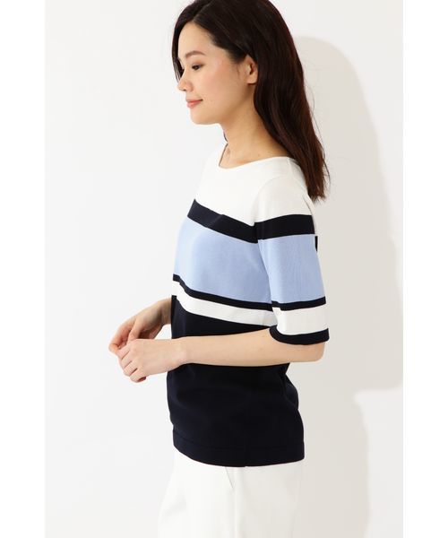 22 OCTOBRE（ヴァンドゥ－オクトーブル）の「◆パネルボーダーニット（ニット/セーター・レディース・グレー系その他/ブルー系その他・2/4）」の3枚目の写真