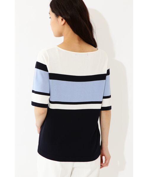 22 OCTOBRE（ヴァンドゥ－オクトーブル）の「◆パネルボーダーニット（ニット/セーター・レディース・グレー系その他/ブルー系その他・2/4）」の5枚目の写真