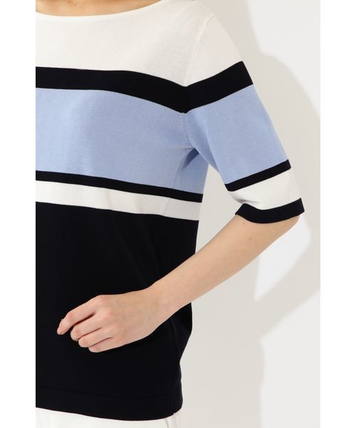 22 OCTOBRE（ヴァンドゥ－オクトーブル）の「◆パネルボーダーニット（ニット/セーター・レディース・グレー系その他/ブルー系その他・2/4）」の9枚目の写真