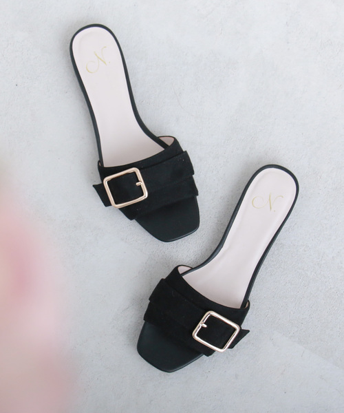 N.（N. Natural Beauty Basic）（エヌエヌナチュラルビューティーベーシック）の「◆バックルベルトサンダル（サンダル・レディース・ブラック/ベージュ/パープル・SMALL/MEDIUM/LARGE）」の2枚目の写真