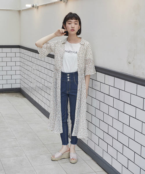 OLIVE des OLIVE（オリーブデオリーブ）の「[再入荷決定!] フレアシャツワンピース（シャツワンピース・レディース・ブラック/オフホワイト/グリーン・FREE）」の11枚目の写真