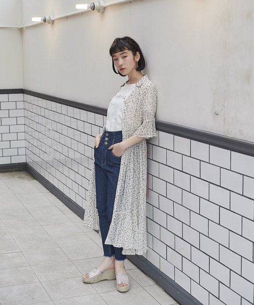 OLIVE des OLIVE（オリーブデオリーブ）の「[再入荷決定!] フレアシャツワンピース（シャツワンピース・レディース・ブラック/オフホワイト/グリーン・FREE）」の12枚目の写真