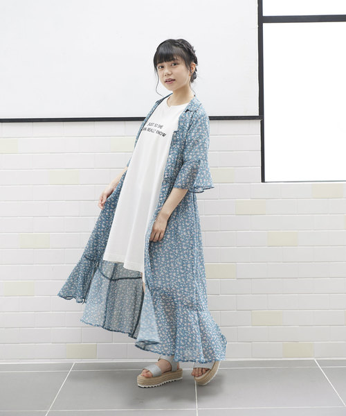 OLIVE des OLIVE（オリーブデオリーブ）の「[再入荷決定!] フレアシャツワンピース（シャツワンピース・レディース・ブラック/オフホワイト/グリーン・FREE）」の17枚目の写真