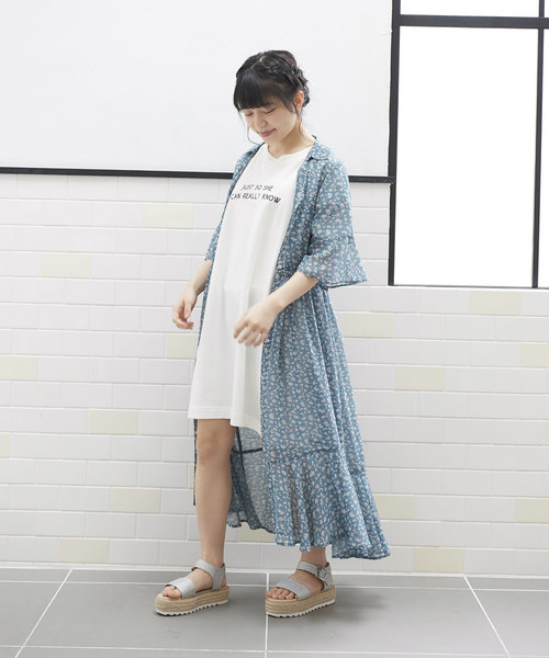 OLIVE des OLIVE（オリーブデオリーブ）の「[再入荷決定!] フレアシャツワンピース（シャツワンピース・レディース・ブラック/オフホワイト/グリーン・FREE）」の18枚目の写真