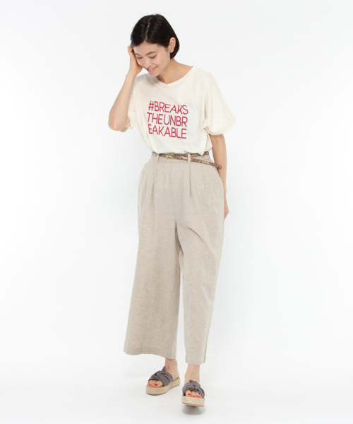 LAKOLE(ラコレ)の「【汗ジミ軽減】タイポグラフィプリントTシャツ / LAKOLE(Tシャツ/カットソー・レディース・グレー/オフホワイト・SMALL/MEDIUM)」の4枚目の写真