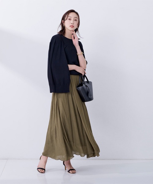 UR'S(ユアーズ)の「スラブボリュームマキシスカート(スカート・レディース・イエロー/ベージュ/ネイビー/パープル/ミント/ブラウン/オレンジ/アイボリー/ラベンダー・M/L/S/PS(XS-S))」の17枚目の写真