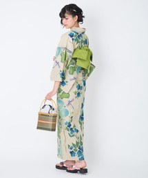 芸艸堂 浴衣　帯セット「オレンジ　菊花」UNSODO 荻野一水 注染 綿浴衣 浴衣SALE最大77％OFF 9/25迄)【Prices down2】【20％OFF】芸艸堂